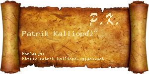 Patrik Kalliopé névjegykártya